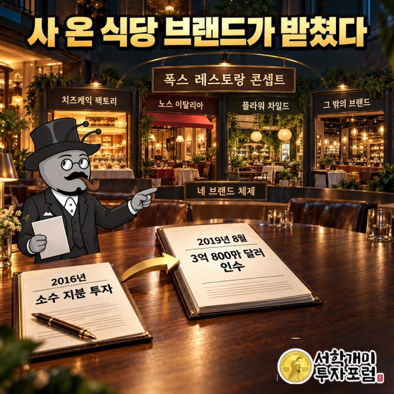 2016년 지분 투자에서 2019년 폭스 레스토랑 콘셉트 인수까지 네 브랜드 체제가 만들어진 과정