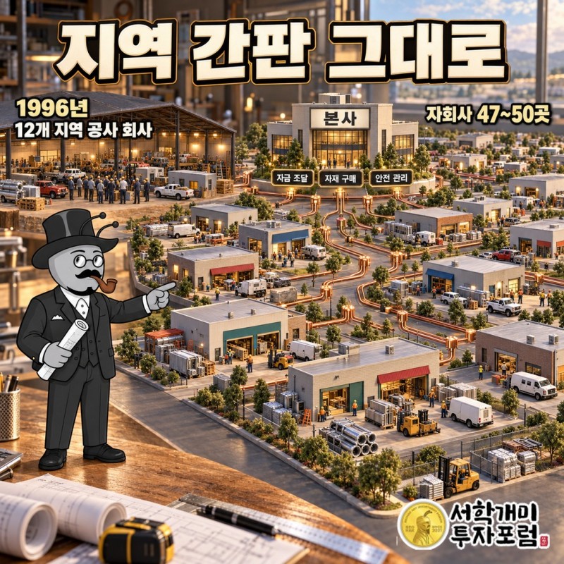 1996년 12개 지역 공사 회사가 한 지붕 아래 모여 지금은 47~50개 자회사가 각자 지역 간판을 단 채 본사와 연결된 모습