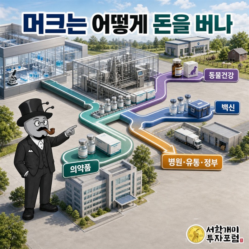 기존 의약품 판매에서 연구개발과 다음 제품으로 돈이 이어지는 머크의 사업 구조