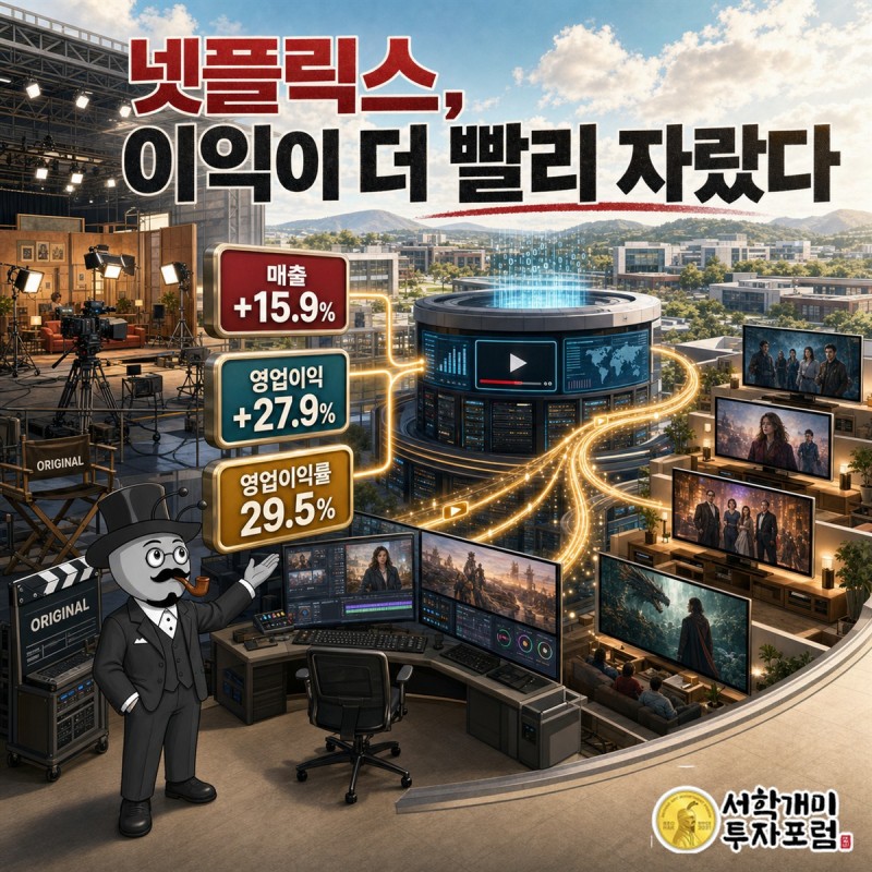 넷플릭스의 매출 증가율보다 영업이익 증가율이 더 큰 구조 커버