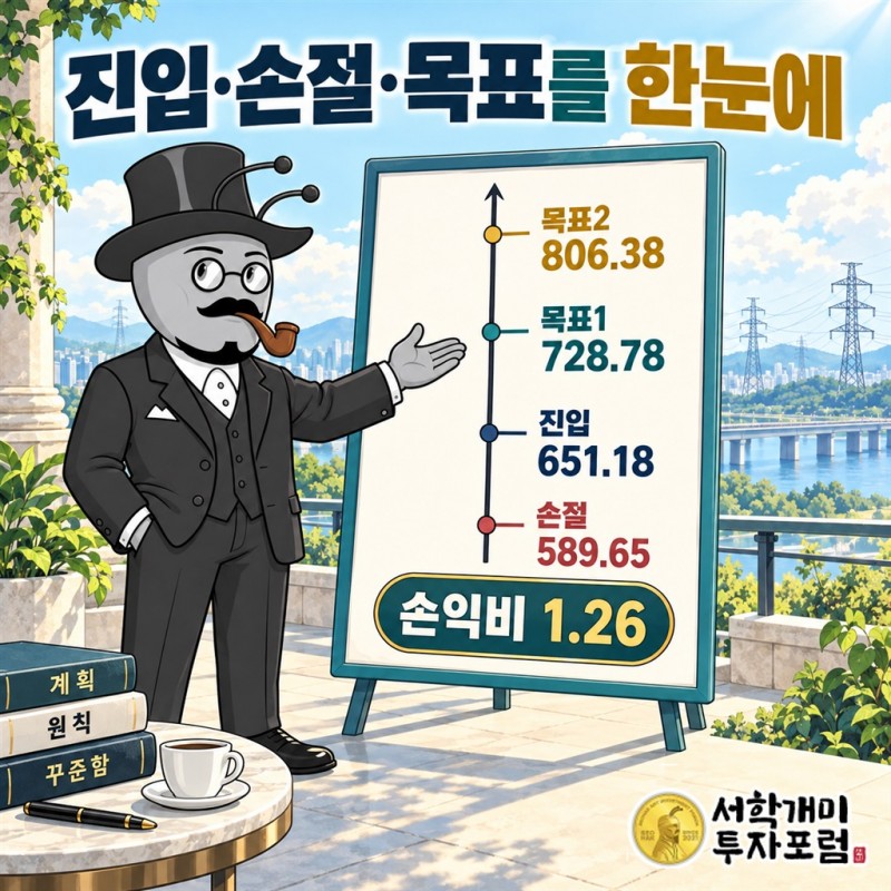 퀀타서비스의 관찰 기준과 위험 관리 구간을 설명하는 도표