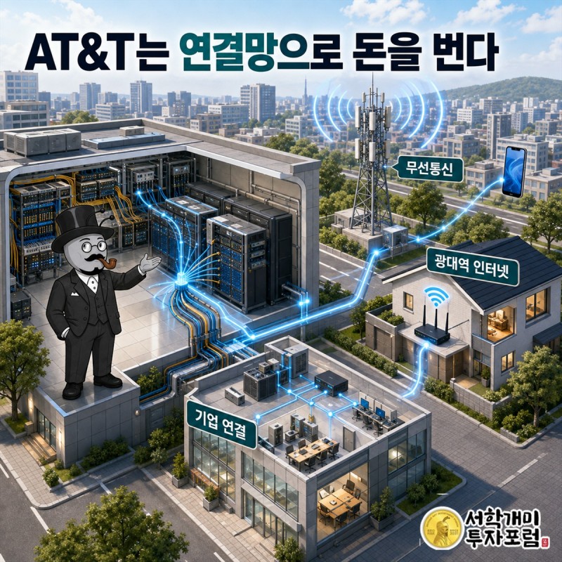 통신망 연결이 고객의 월 이용료와 반복 매출로 이어지는 AT&T의 사업 구조