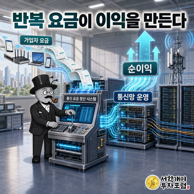 고객의 월 이용료가 통신망 운영을 거쳐 이익으로 쌓이는 AT&T의 핵심 구조