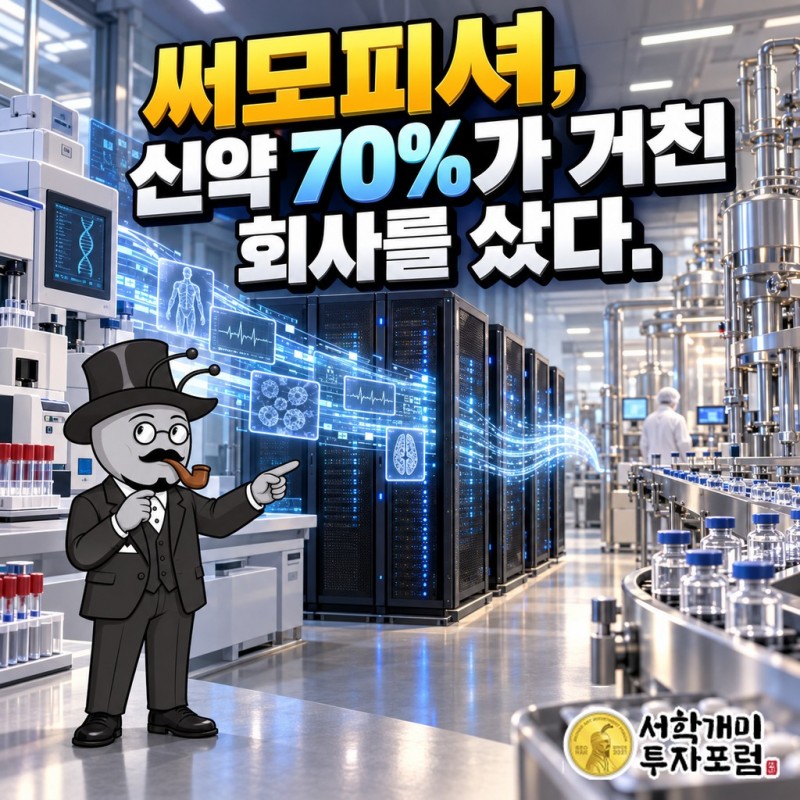 써모피셔사이언티픽이 신약 70%가 거친 임상 데이터 회사를 샀다는 제목의 커버