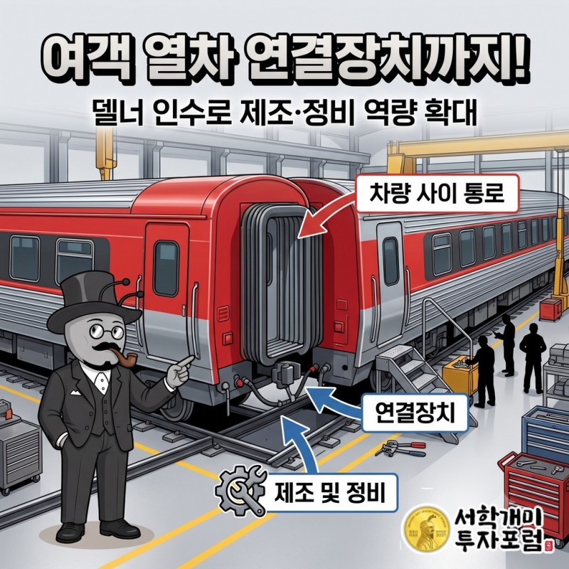 델너 인수로 추가한 여객 열차 연결장치와 차량 사이 통로의 제조·정비